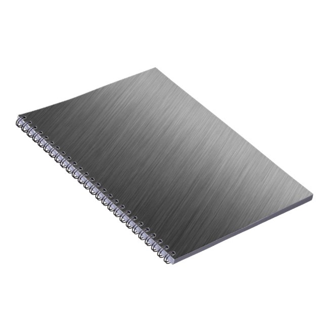 Borstad aluminium metall look anteckningsbok (Högra Sidan)