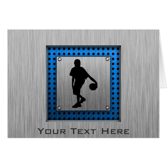 Borstad ALuminum lookbasketspelare Hälsningskort (Framsidan Horizontal)