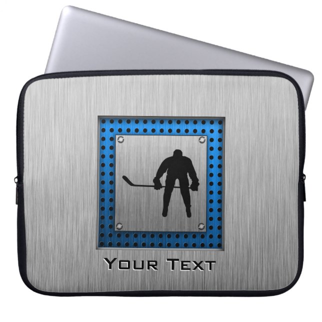 Borstad Aluminum lookhockey Laptop Fodral (Framsidan)