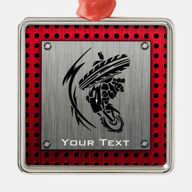 Borstad cykel för metalllooksmuts julgransprydnad metall (Framsidan)