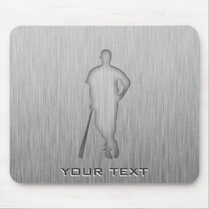 Borstad metall-look baseball musmatta