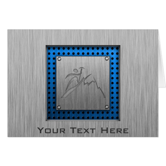 Borstad Metall-look bergklättring Hälsningskort (Framsidan Horizontal)