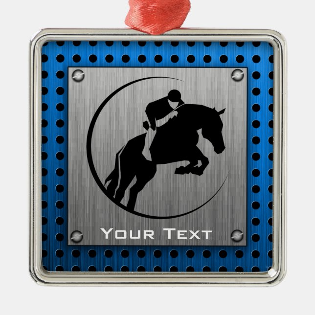 Borstad Metall-look; Blåttryttare Julgransprydnad Metall (Framsidan)