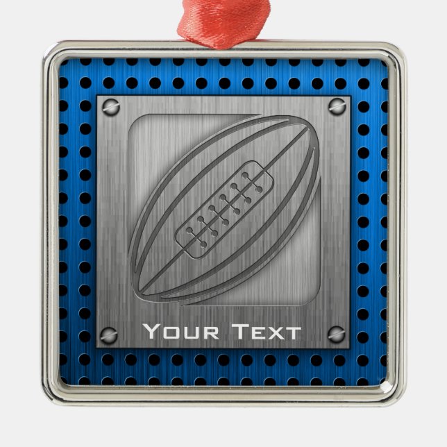 Borstad Metall-look Rugby Julgransprydnad Metall (Framsidan)