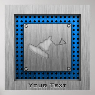 Borstad Metall-look Wakeboarder Poster