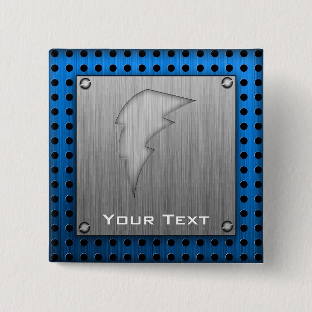 Borstad Metall-looken blixt kasta i sig Knapp (Framsida)