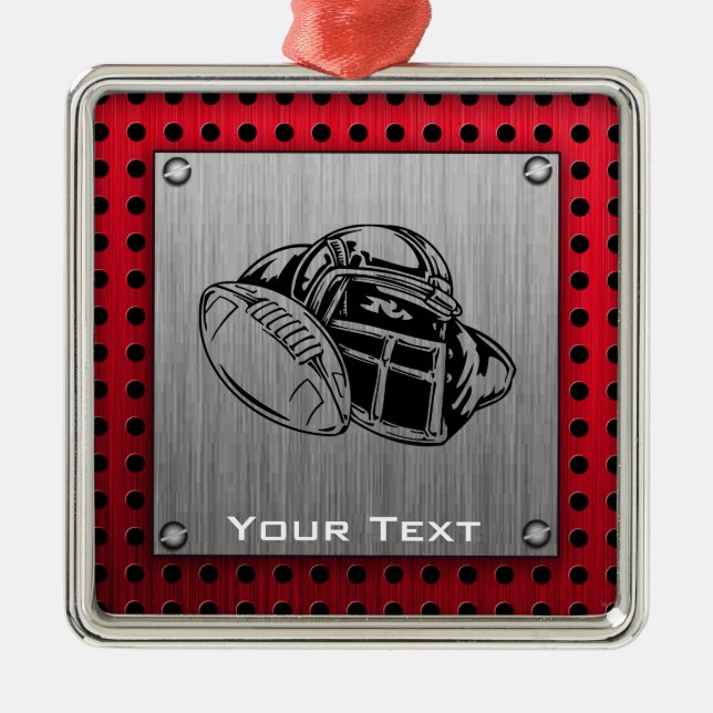 Borstad metalllookfotboll julgransprydnad metall (Framsidan)