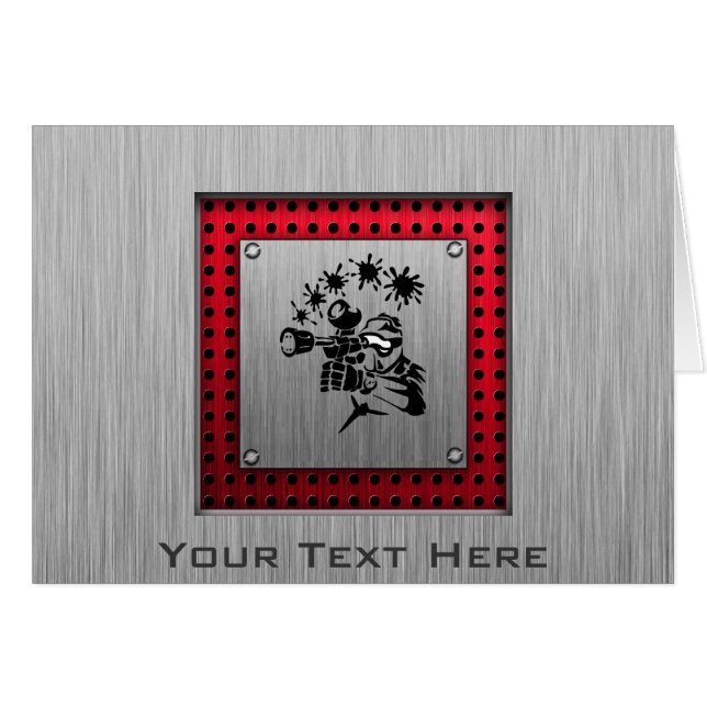 Borstad metalllookPaintball Hälsningskort (Framsidan Horizontal)