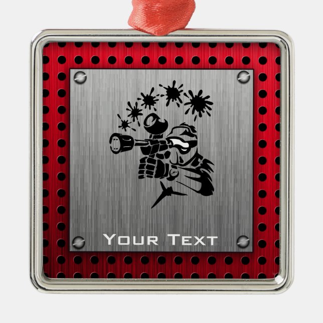 Borstad metalllookPaintball Julgransprydnad Metall (Framsidan)