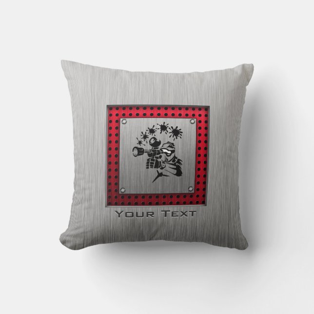 Borstad metalllookPaintball Kudde (Framsida)