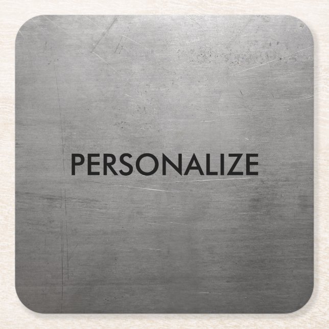 Borstad metallstruktur underlägg papper kvadrat (Framsidan)