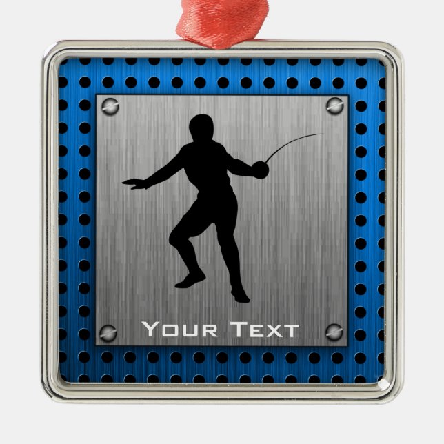 Borstad Silhouette för metalllookfäktning Julgransprydnad Metall (Framsidan)