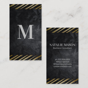 Borstad stripe Svarta Struktur-Affärskortet Visitkort