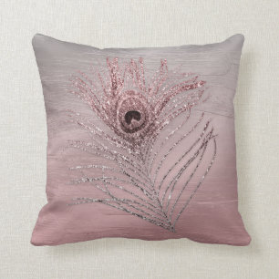 Borstade Ombre med glitterpåfågeln Feather1 Kudde