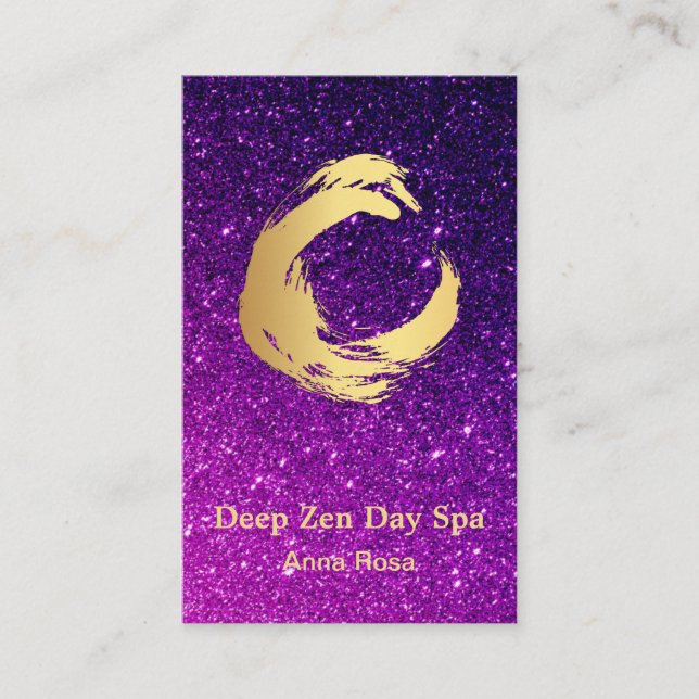 Borstar den guld- zenen för *~*glitter den Reiki Visitkort (Framsida)