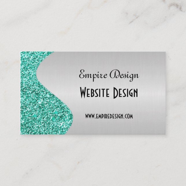 Borstat glitter för Fauxsilverkricka verkställer Visitkort (Framsida)