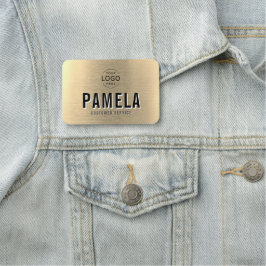 Borstat Guld Bakgrund Kontor Logotyp Anställd Pers Namnbricka