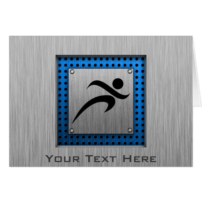 Borstat metalllookspring hälsningskort (Framsidan Horizontal)