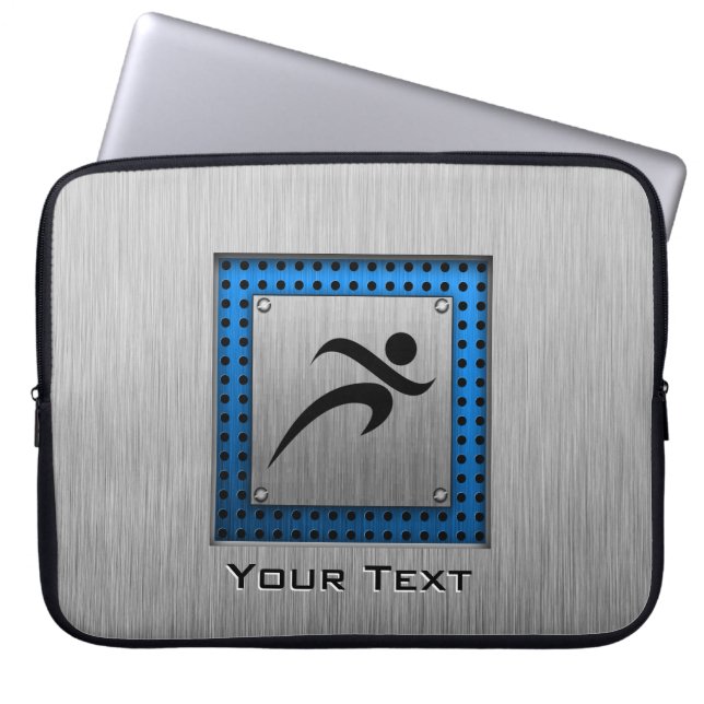 Borstat metalllookspring laptop sleeve (Framsidan)