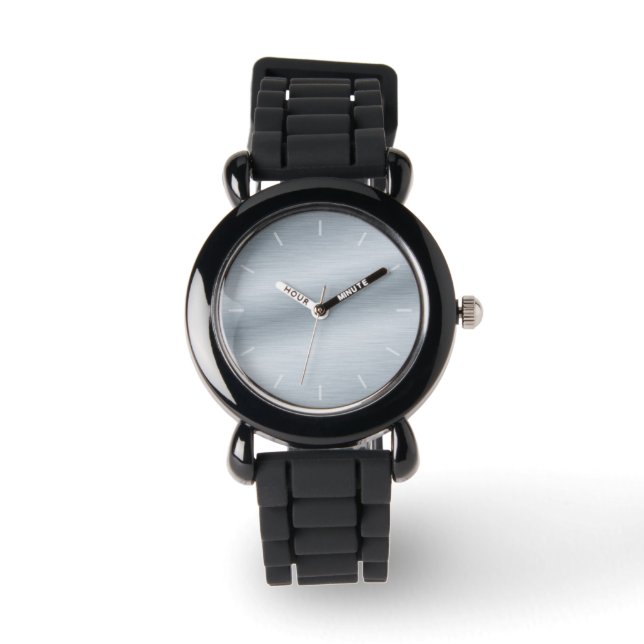 Borstat Silver Utseende Bakgrundskonst Armbandsur (Framsida)