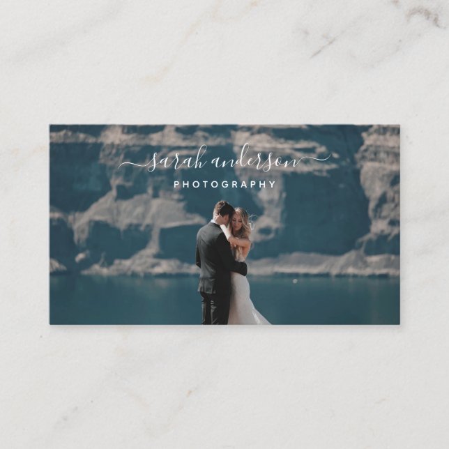 Borstat skriva den moderna typografifotografen visitkort (Framsida)