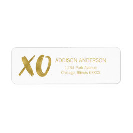 Borstat XOXO-guld omkullkastar Returadress Etikett