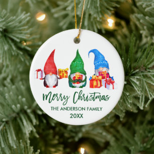 Borste Script God Jul Vattenfärg Tomtar Julgransprydnad Keramik