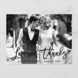 Borste Skript Kärlek Tack Svart och Vitt Foto Vykort