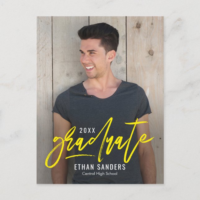 Borstmarkerad redigerbar färggradering vykort (Framsida)