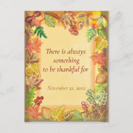 Borstpinselkonst av höstens lövverk för Thanksgivi Vykort