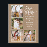 Borstskrift Kraft Spara datum Paret 4 Foto Vykort<br><div class="desc">Modern borstskrift 4 Foto Paret Förlovningsannons Kraft Spara datum Postkort</div>