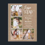 Borstskrift Kraft Spara datum Paret 4 Foto Vykort<br><div class="desc">Modern borstskrift 4 Foto Paret Förlovningsannons Kraft Spara datum Postkort</div>