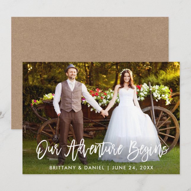 Borstspridd vår äventyr börjar kraftkort inbjudningar (Fram/baksida)