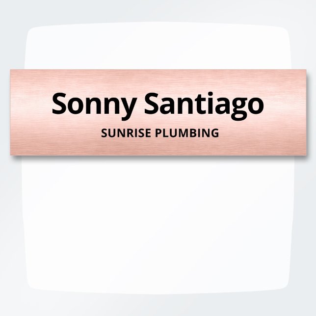Borstvänlig Rosa Guld Minimal Anställd ID Namnbricka (Skapare uppladdad)