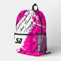 Borstvitt Rosa Svart med Initialer
