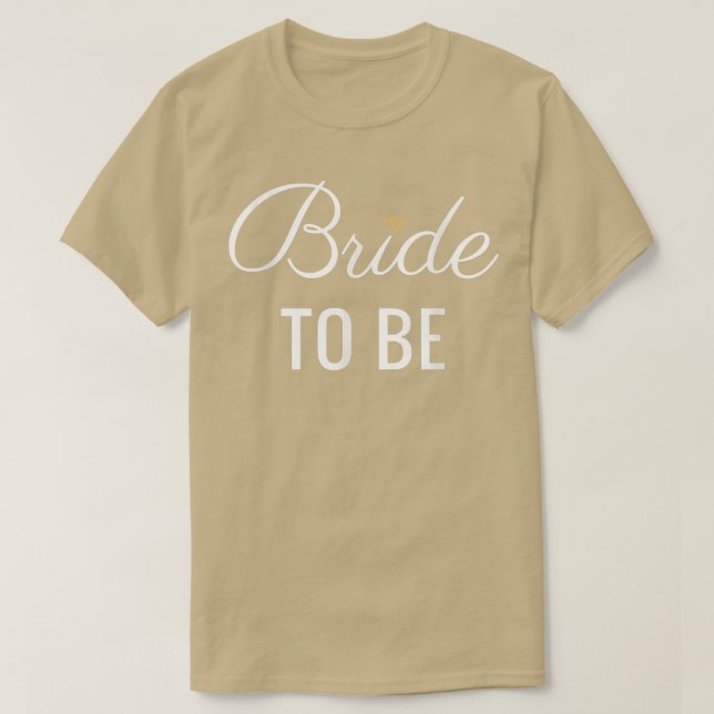 Bort att vara, Vita Tont Guld Heart, Bröllop & Bri T Shirt (Design framsida)
