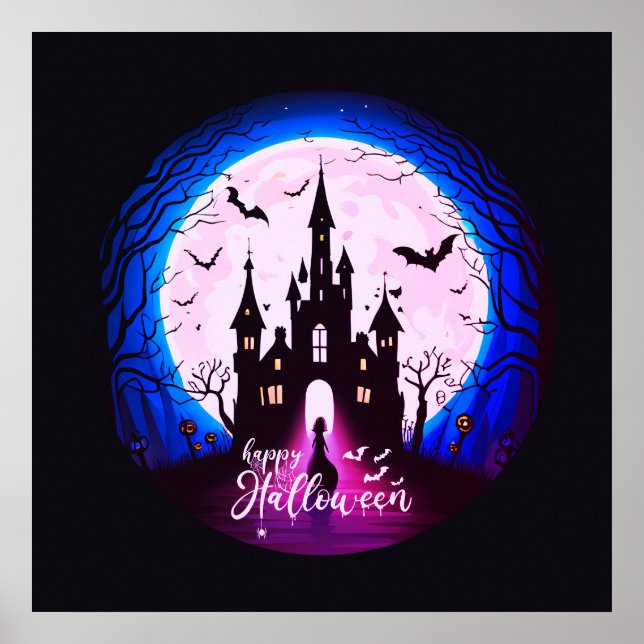 Bort Castle Happy halloween Creepy Poster (Framsidan)