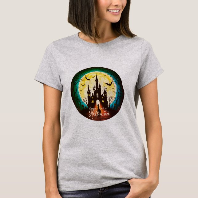 Bort Castle Happy halloween Creepy T Shirt (Framsida)