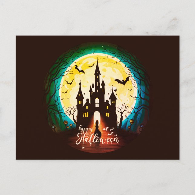 Bort Castle Happy halloween Creepy Vykort (Framsida)