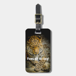 Bort från min väska! Vilande Leopard Bagage Tag Bagagebricka
