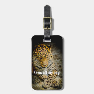 Bort från min väska! Vilande Leopard Bagage Tag Bagagebricka
