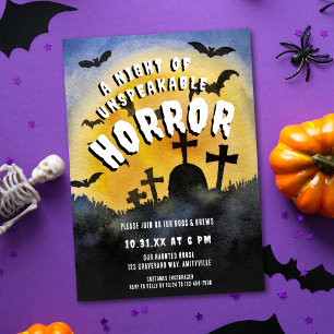 Bort Graveyard Horror Halloween fest Inbjudan