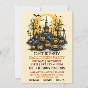 Bort inbjudan till Graveyard Halloween fest