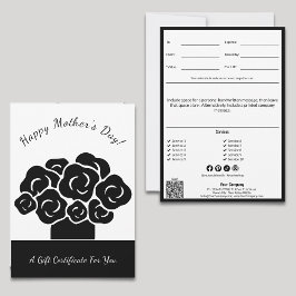 Bort intyg för svartvit gåva från lycklig Mors dag