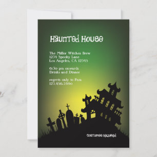 Bort mansion Halloween fest-inbjudan Inbjudningar
