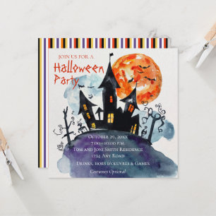 Bort mansion Halloween fest-inbjudan Inbjudningar