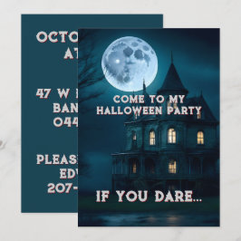 Bort mansion Halloween fest-inbjudan Inbjudningar