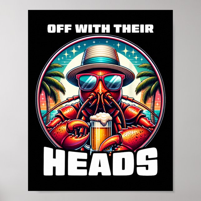 Bort Med Deras Huvuden Rolig Kräftkok Mardi Gra Poster (Framsidan)