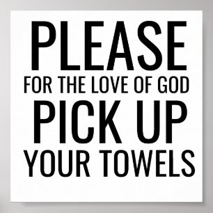 BORT PLOCKAN UPP DINA TOWELS SHOWER BATHROOM POSTER
