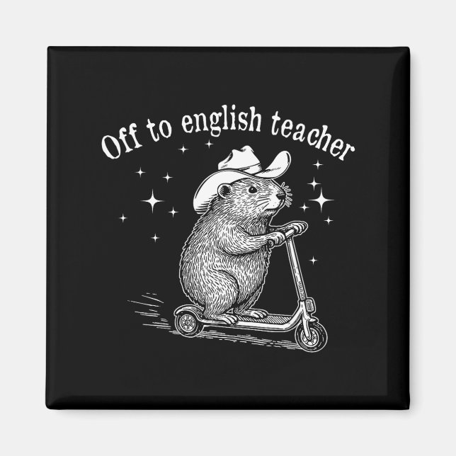 Bort till Englieacher Rolig Englieacher Groundhog  Magnet (Framsidan)